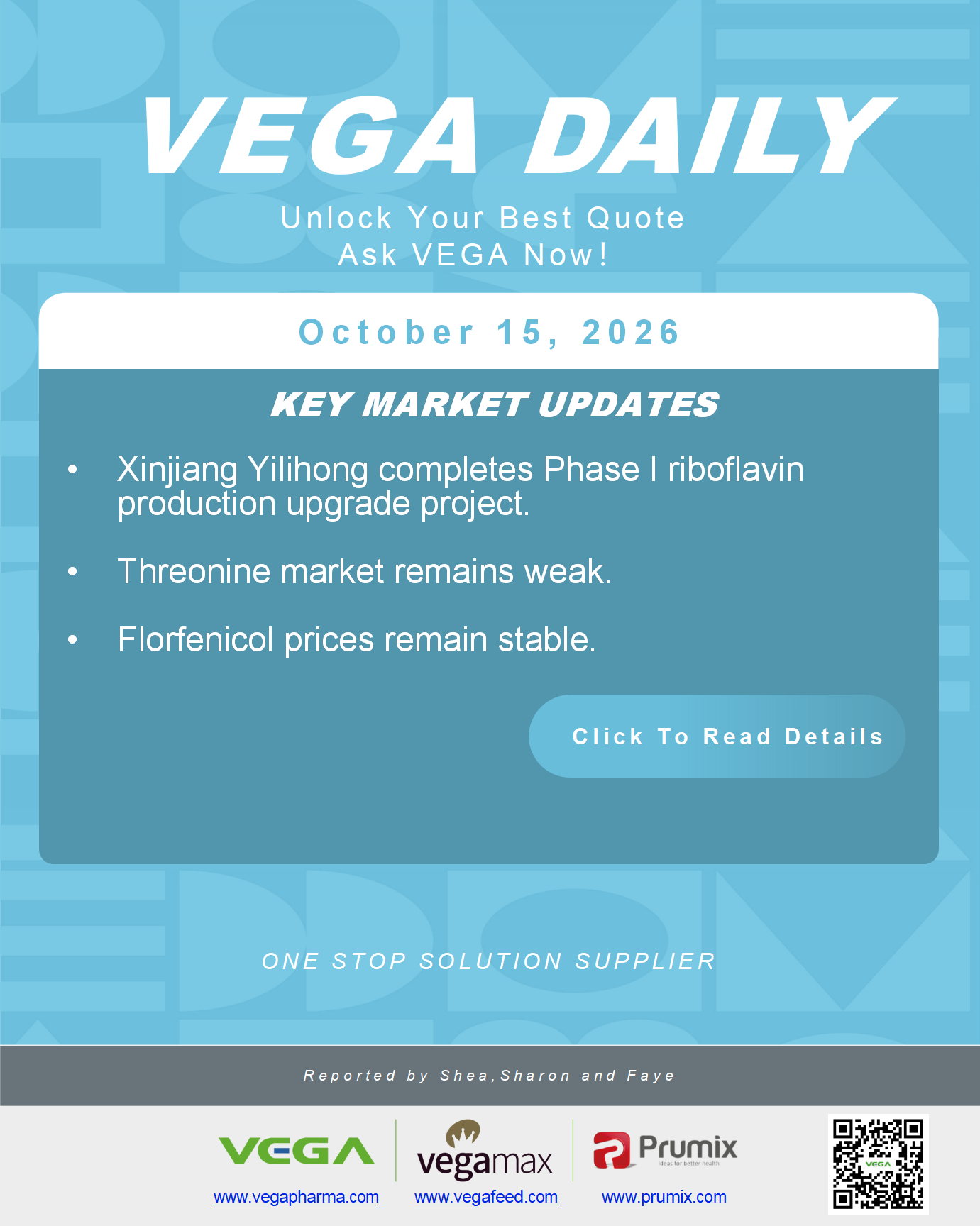 VEGA Daily 20261015 Riboflavin Threonine Florfenicol.png